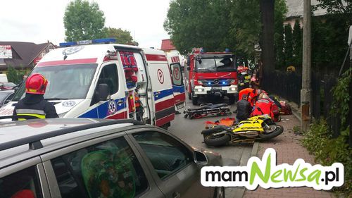 Wypadek motocyklisty na Garncarskiej