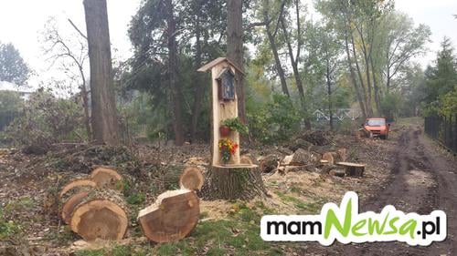 Wycinka drzew, zniszczona kładka i... kapliczka [FOTO]