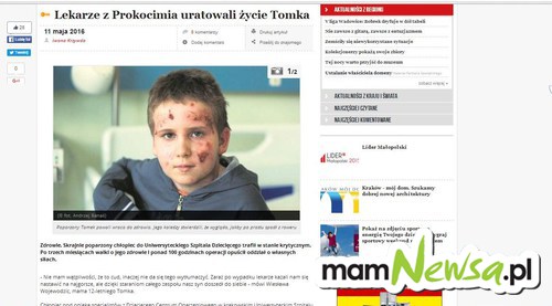 Tomek z Sułkowic wraca do zdrowia 
