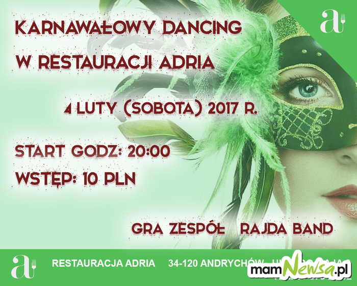 Karnawałowy dancing w restauracji Adria