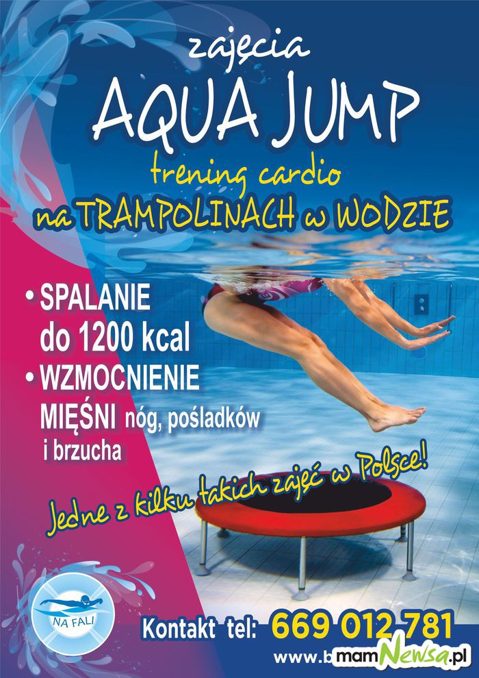 Firma NA FALI zaprasza na zajęcia AQUA JUMP - jedne z kilku zajęć w Polsce!