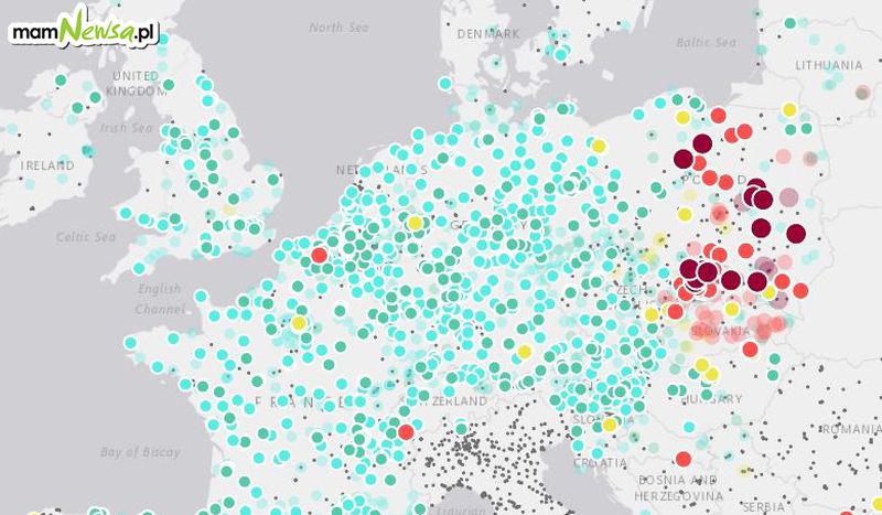 Mapa Europy, a na niej Małopolska na czerwono