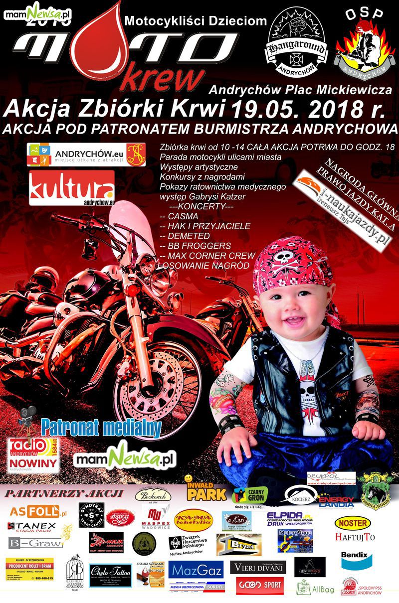 W sobotę akcja w Andrychowie: Motocykliści Dzieciom. Mnóstwo atrakcji na placu Mickiewicza