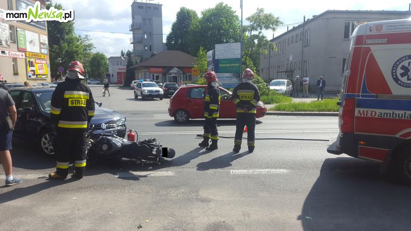Wypadek na Krakowskiej z udziałem motocyklisty [FOTO]