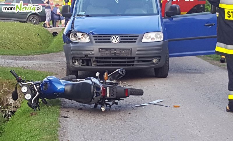 Zderzenie motocyklisty z samochodem