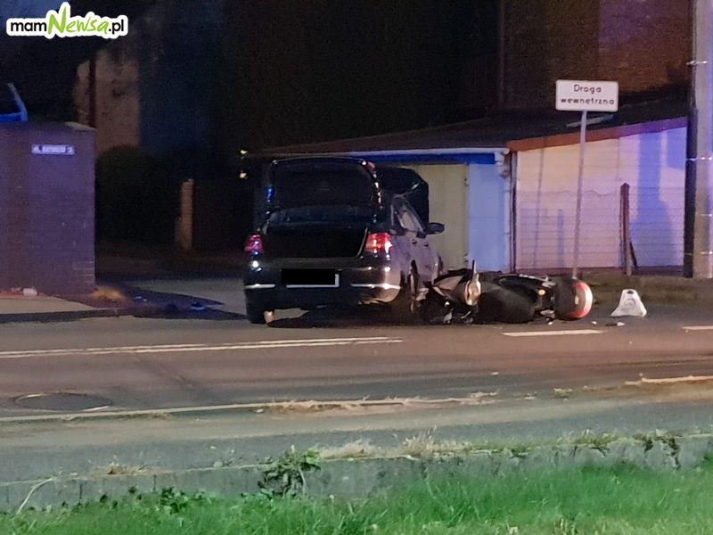 Wypadek w Andrychowie, zderzenie motocykla z samochodem [FOTO]