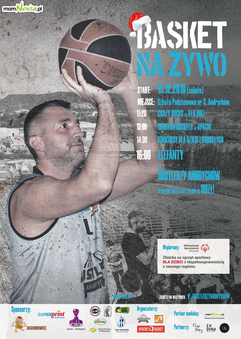 Kolejny Basket na Żywo w Andrychowie. 15 grudnia edycja mikołajkowa.