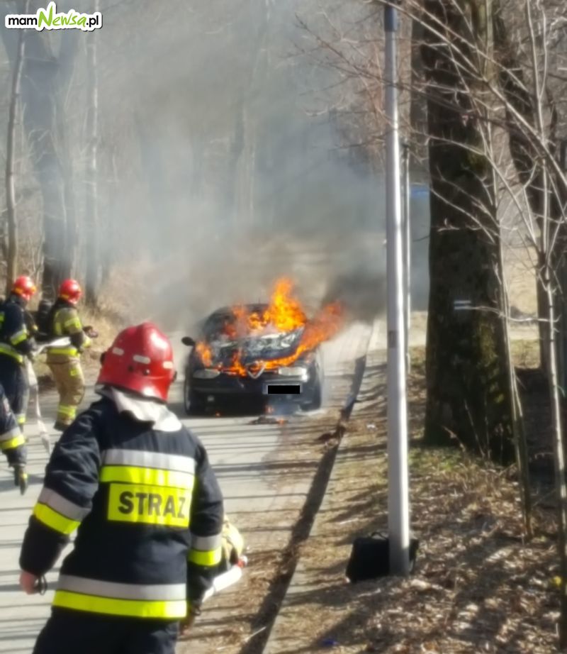 Pożar samochodu w Andrychowie [FOTO]
