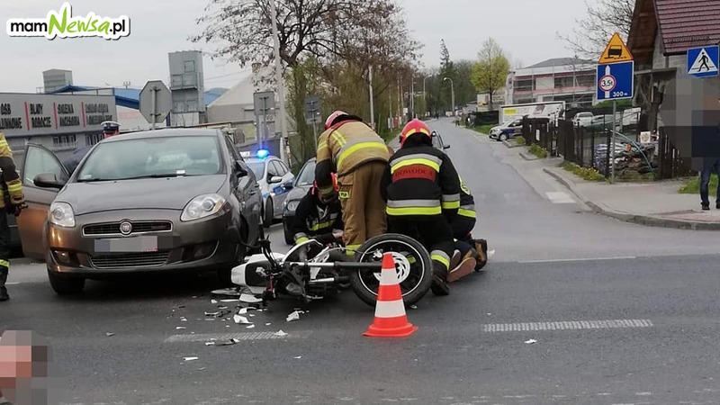 Motocyklista ranny po zderzeniu z samochodem