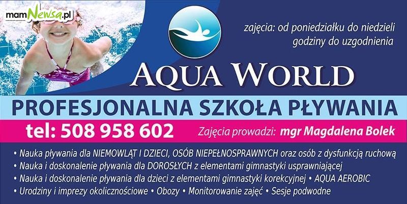 Szkoła Pływania AQUA WORLD ogłasza nabór