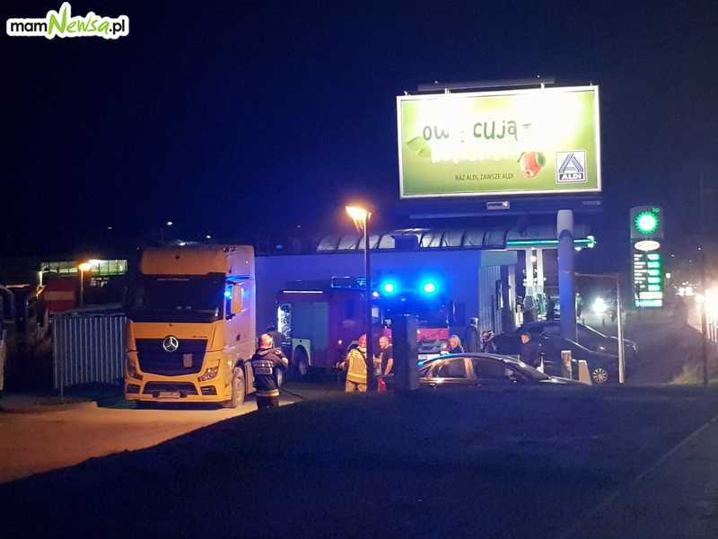 Pożar ciężarówki na stacji w Andrychowie