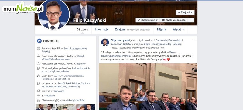 Młody poseł Kaczyński pracuje 'z miłości do Ojczyzny', ale milionów na BDI nie będzie