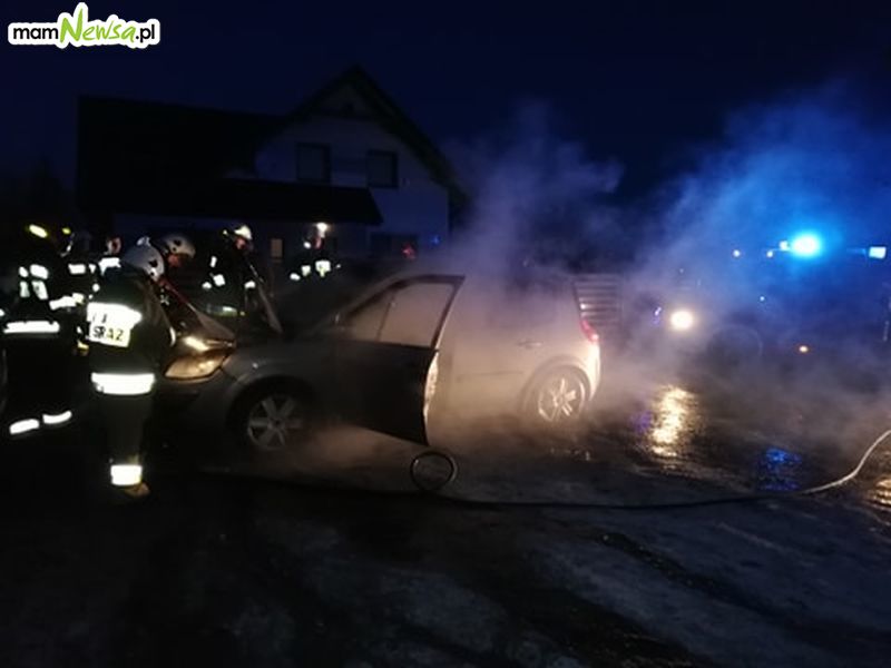 Pożar auta w Łękawicy