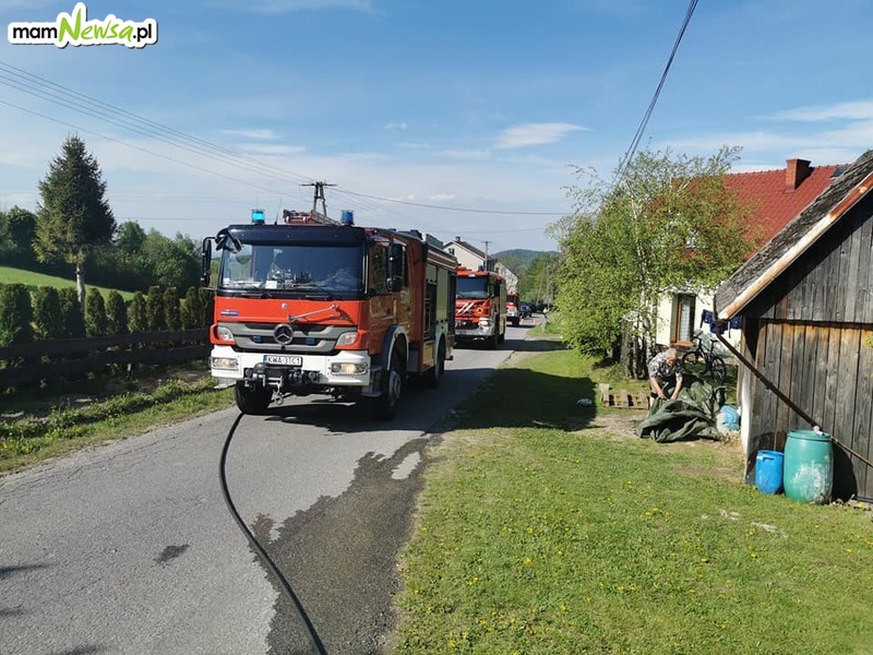 Pożar samochodu w Sułkowicach