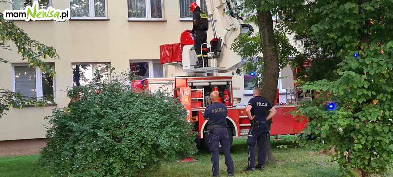 Interwencja policjantów i strażaków na osiedlu w Andrychowie