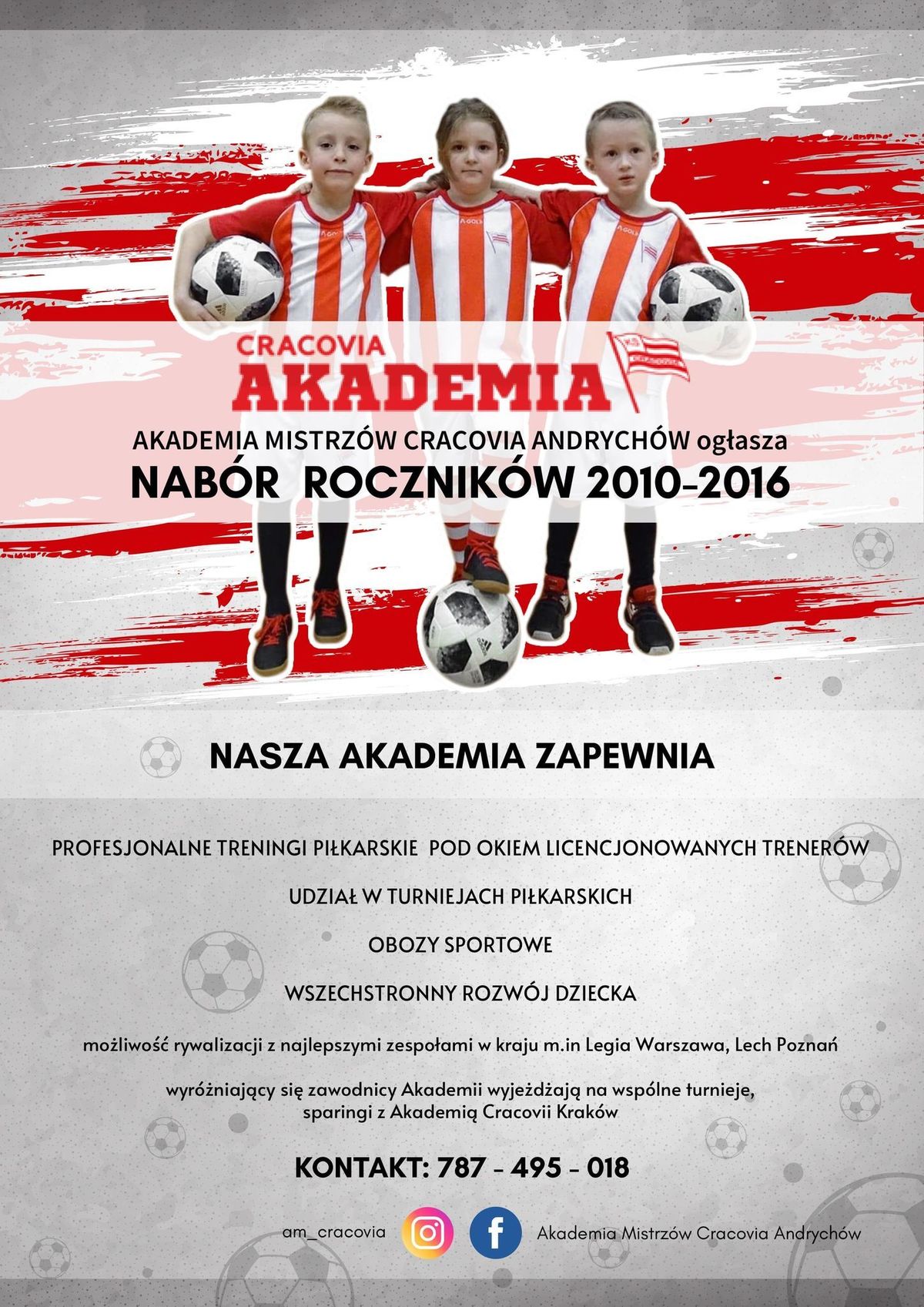 Akademia ekstraklasowej Cracovii zaprasza wszystkich chętnych na profesjonalne zajęcia piłki nożnej