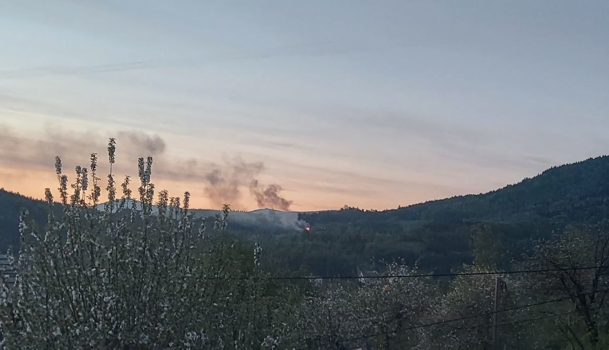 Pożar budynku w Targanicach [FOTO]