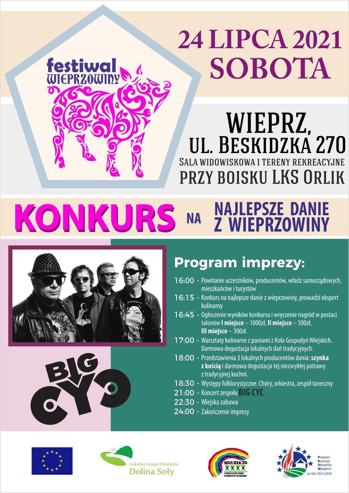 Zespół BIG CYC wystąpi na Festiwalu Wieprzowiny w Wieprzu