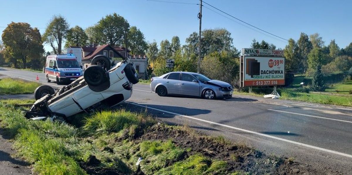 Poważny wypadek na trasie Wadowice - Andrychów [FOTO]