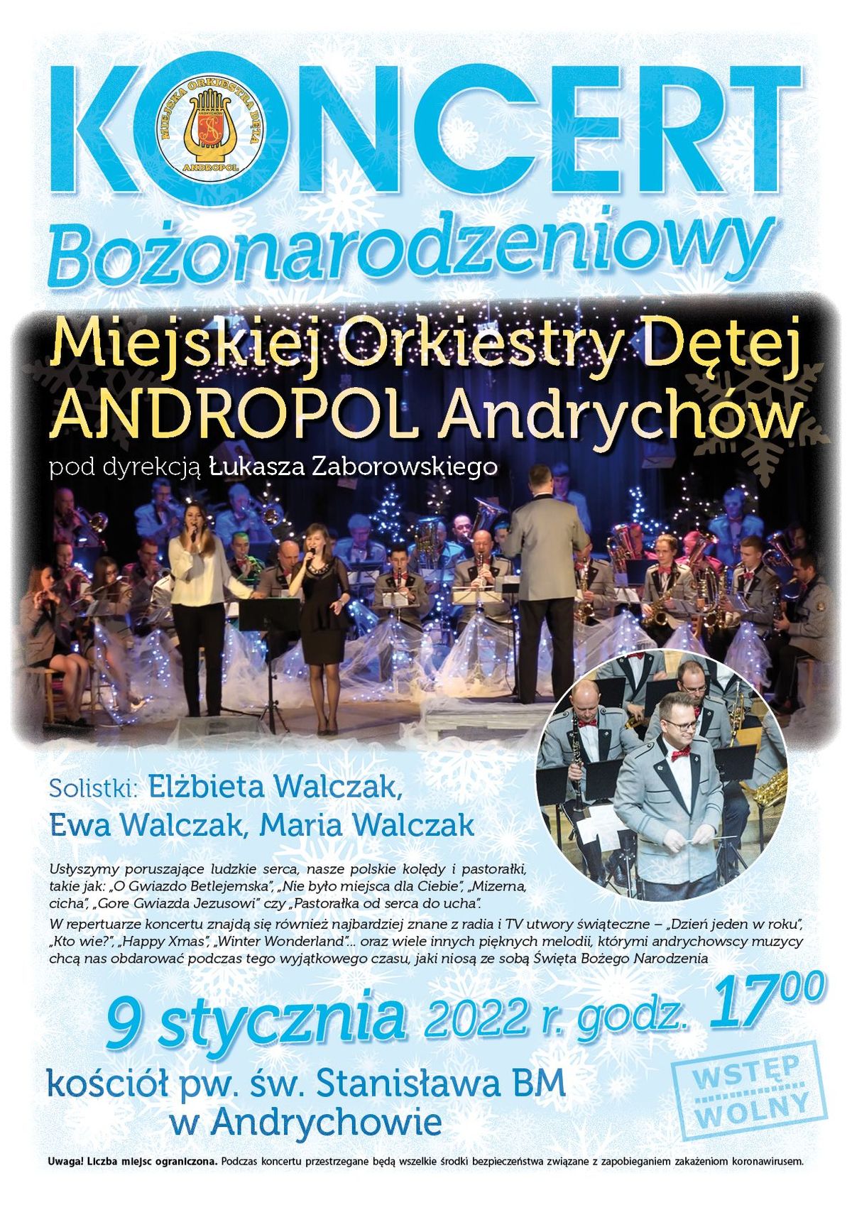 Dwa koncerty Bożonarodzeniowe Miejskiej Orkiestry Dętej „Andropol” Andrychów