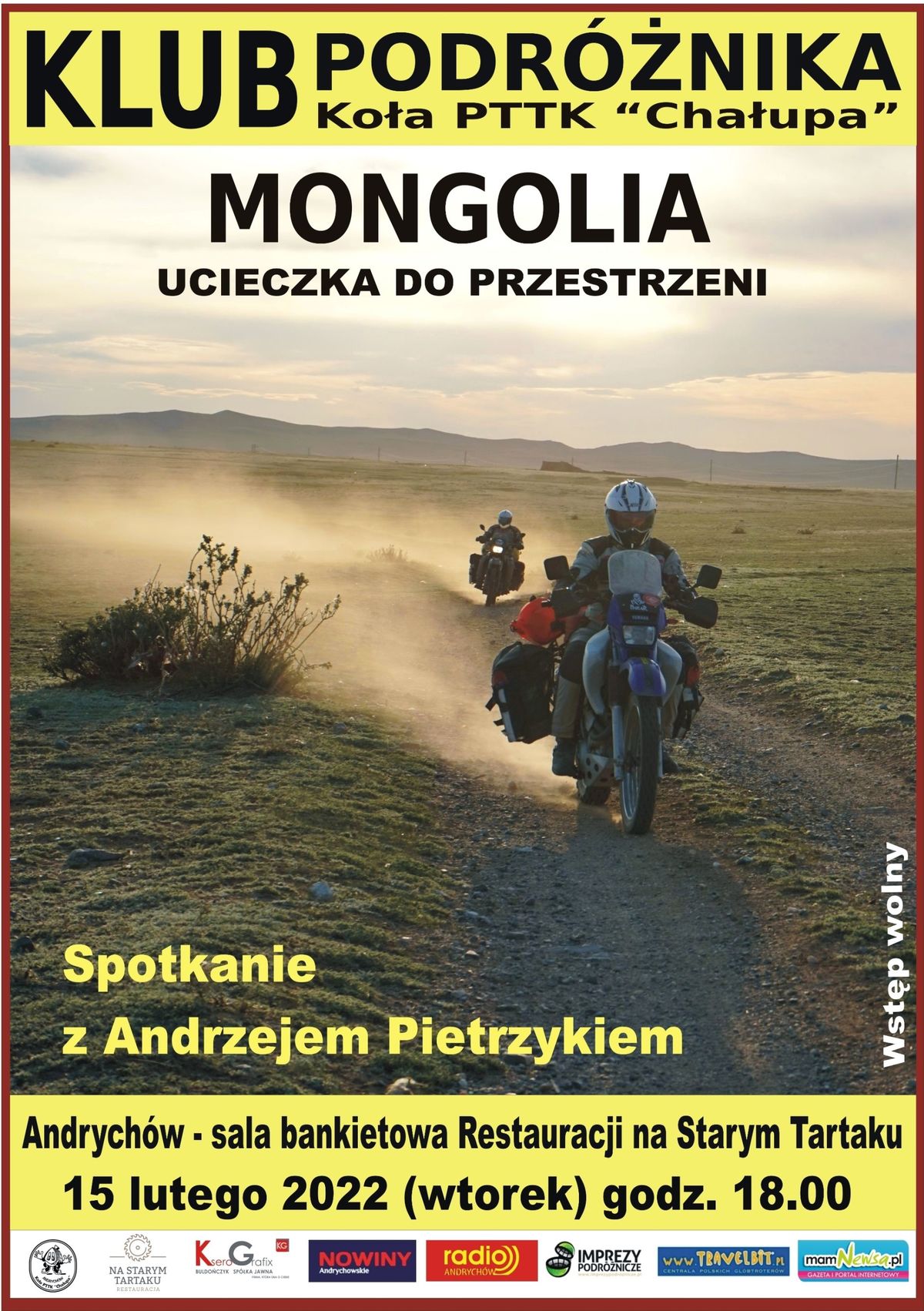 Motocyklem po Mongolii. Spotkanie w Klubie Podróżnika w Andrychowie