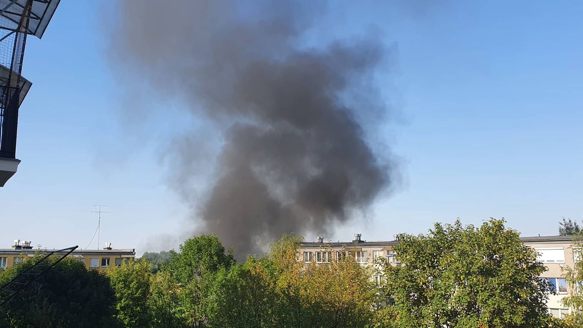Pożar na osiedlu w Andrychowie