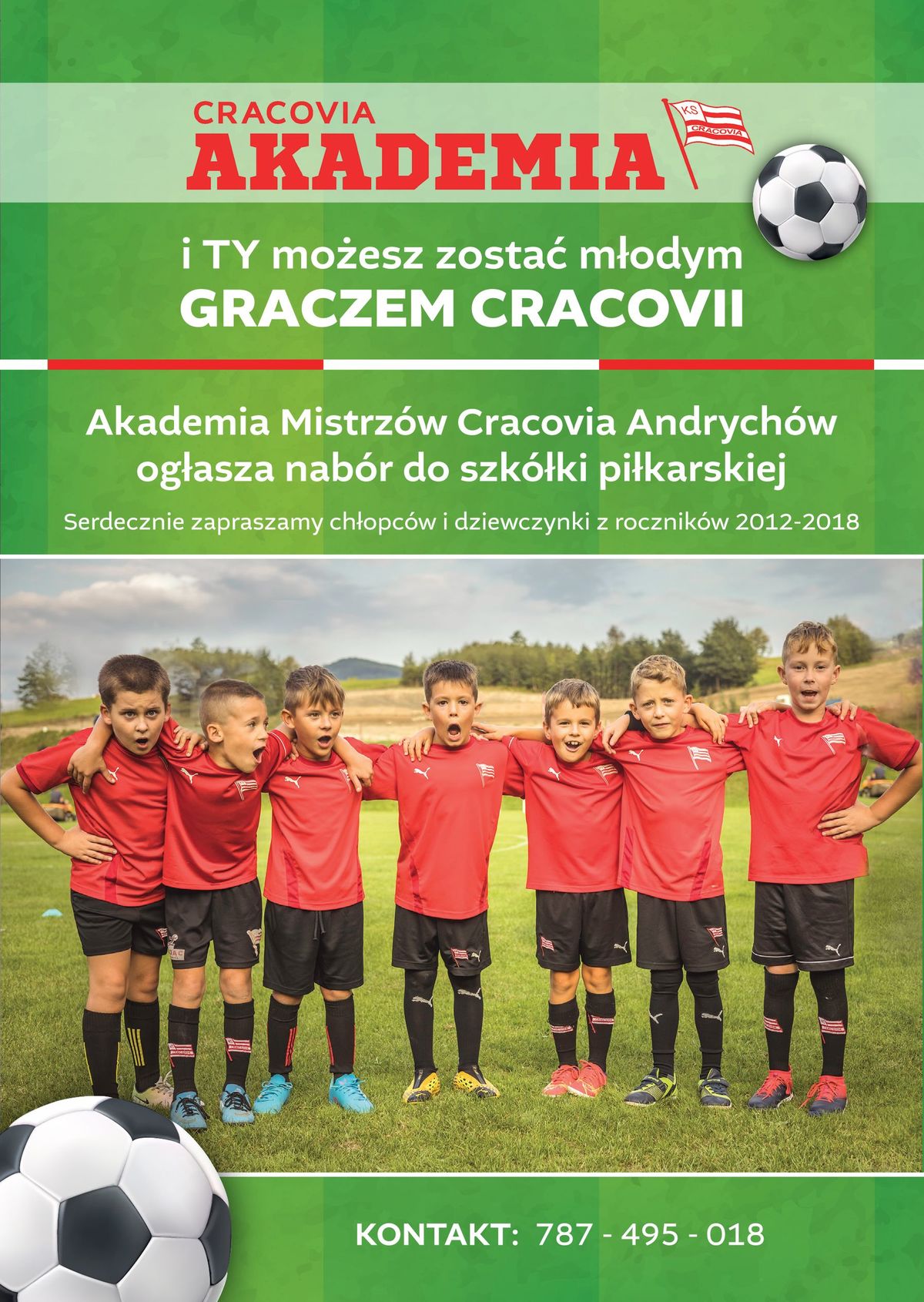 Akademia Piłkarska Cracovii w Andrychowie zaprasza na treningi