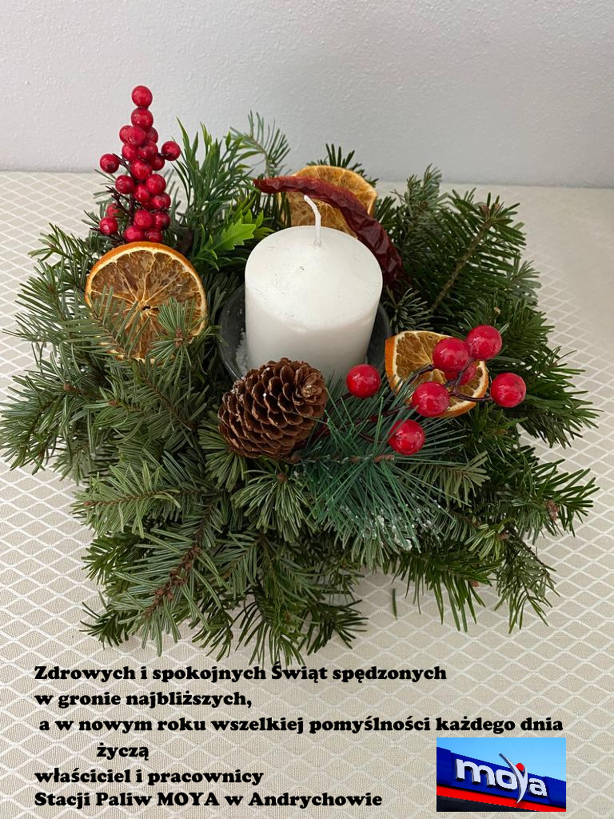 Życzenia świąteczne od właściciela i pracowników stacji MOYA w Andrychowie