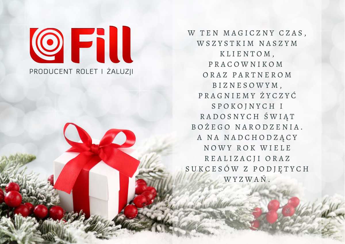 Życzenia świąteczne od firmy Fill