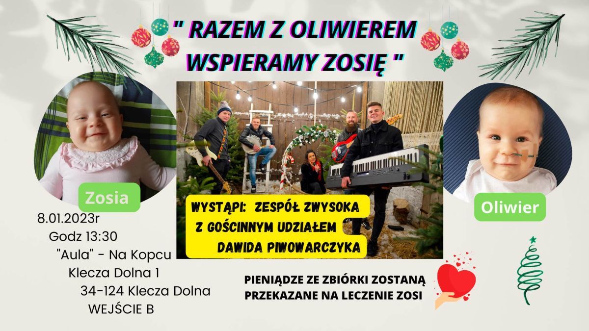 Koncert Kolęd z zespołem Zwysoka dla Zosi Pająk