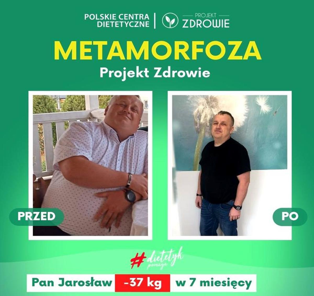 Spektakularna metamorfoza z Projekt Zdrowie!  Pan Jarek – 37 kg w ciągu 7 miesięcy kuracji