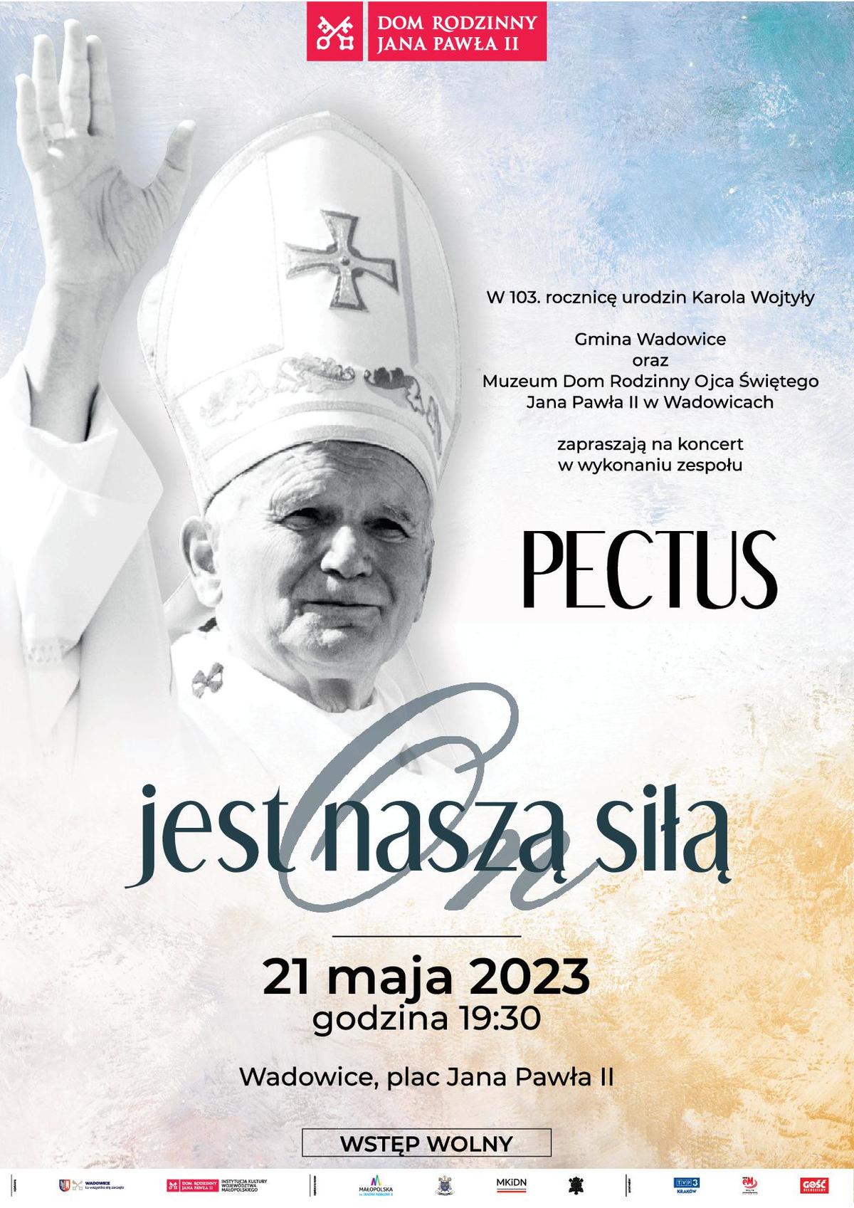 Koncert z okazji 103. rocznicy urodzin Jana Pawła II na wadowickim rynku