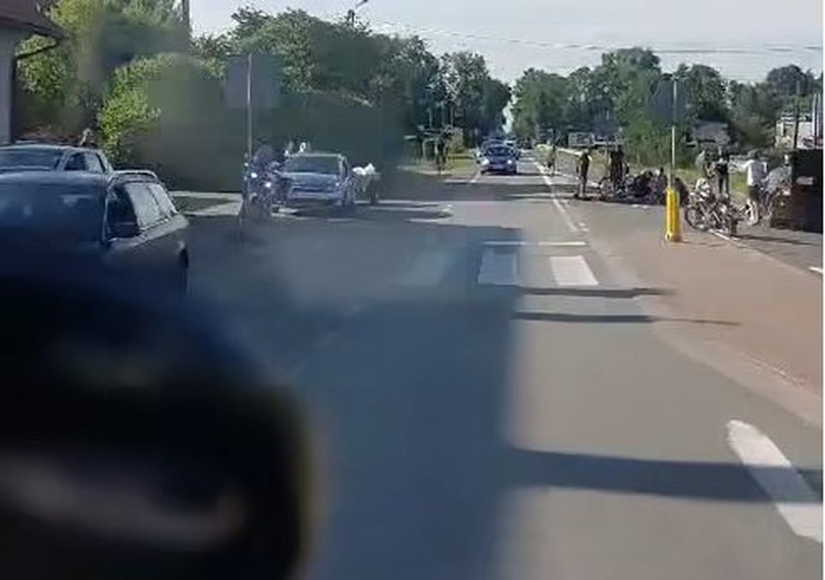 Wypadek motocyklisty. Podziękowanie dla anonimowego ratownika/ratowników [VIDEO]