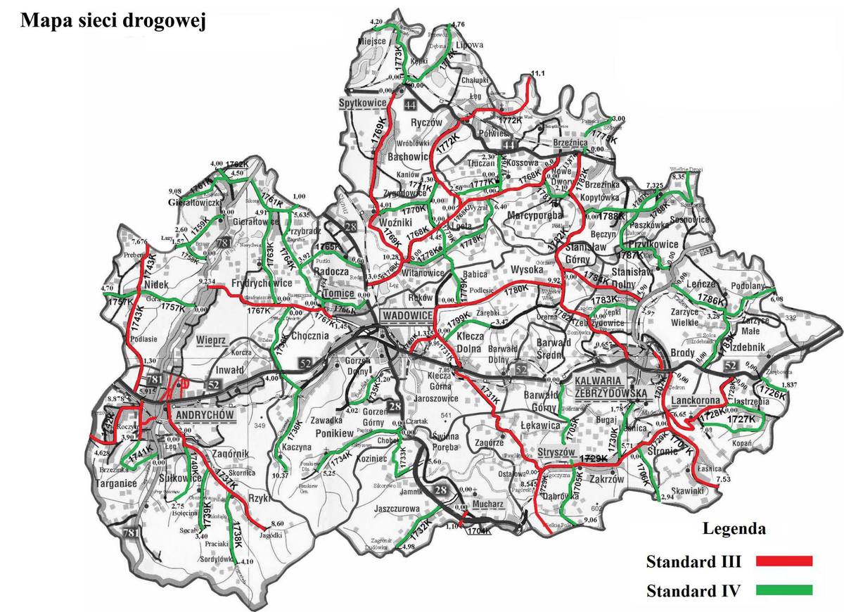 Władze powiatu pokazały mapę - za odśnieżanie tych dróg odpowiadają