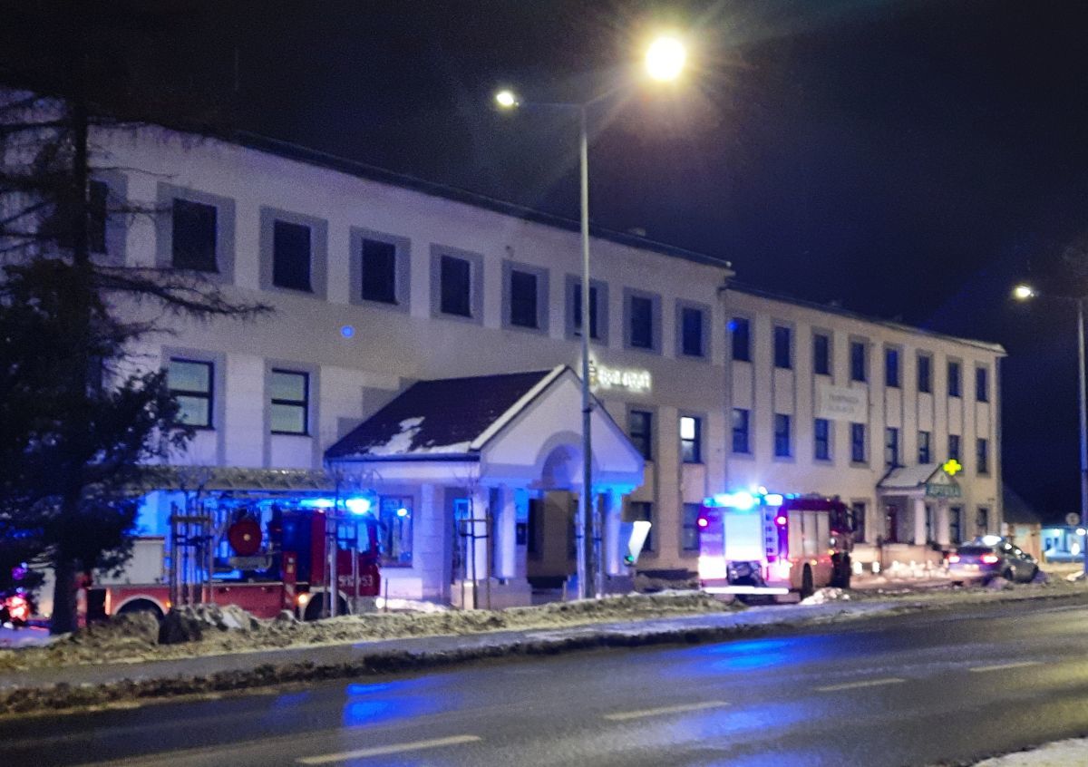 Akcja strażaków w banku w Andrychowie