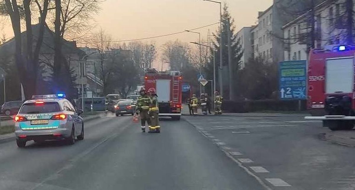 Wypadek na głównej drodze w Andrychowie