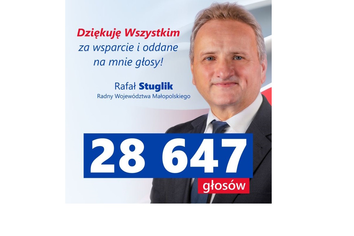 Podziękowanie od radnego wojewódzkiego Rafała Stuglika