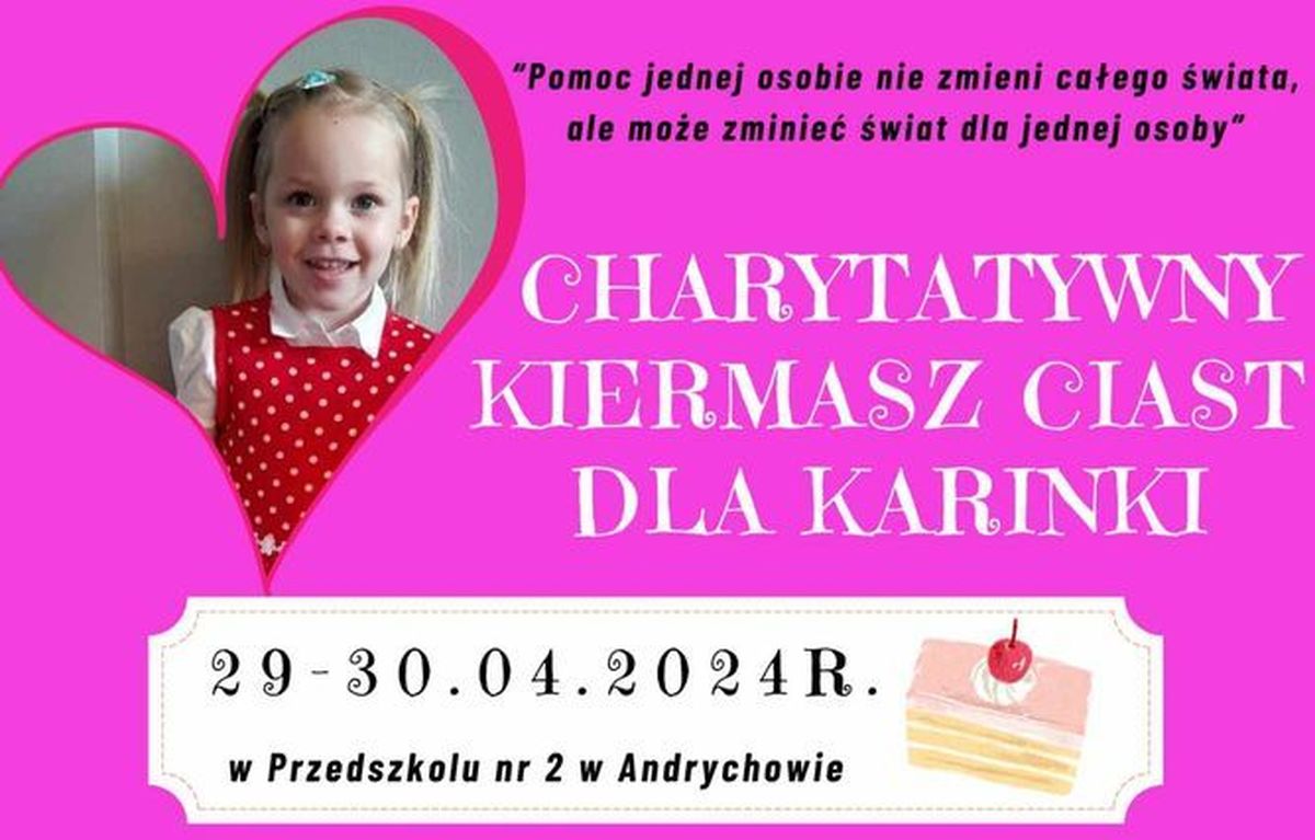 Charytatywny Kiermasz Ciast dla chorej na SMA Karinki z Andrychowa