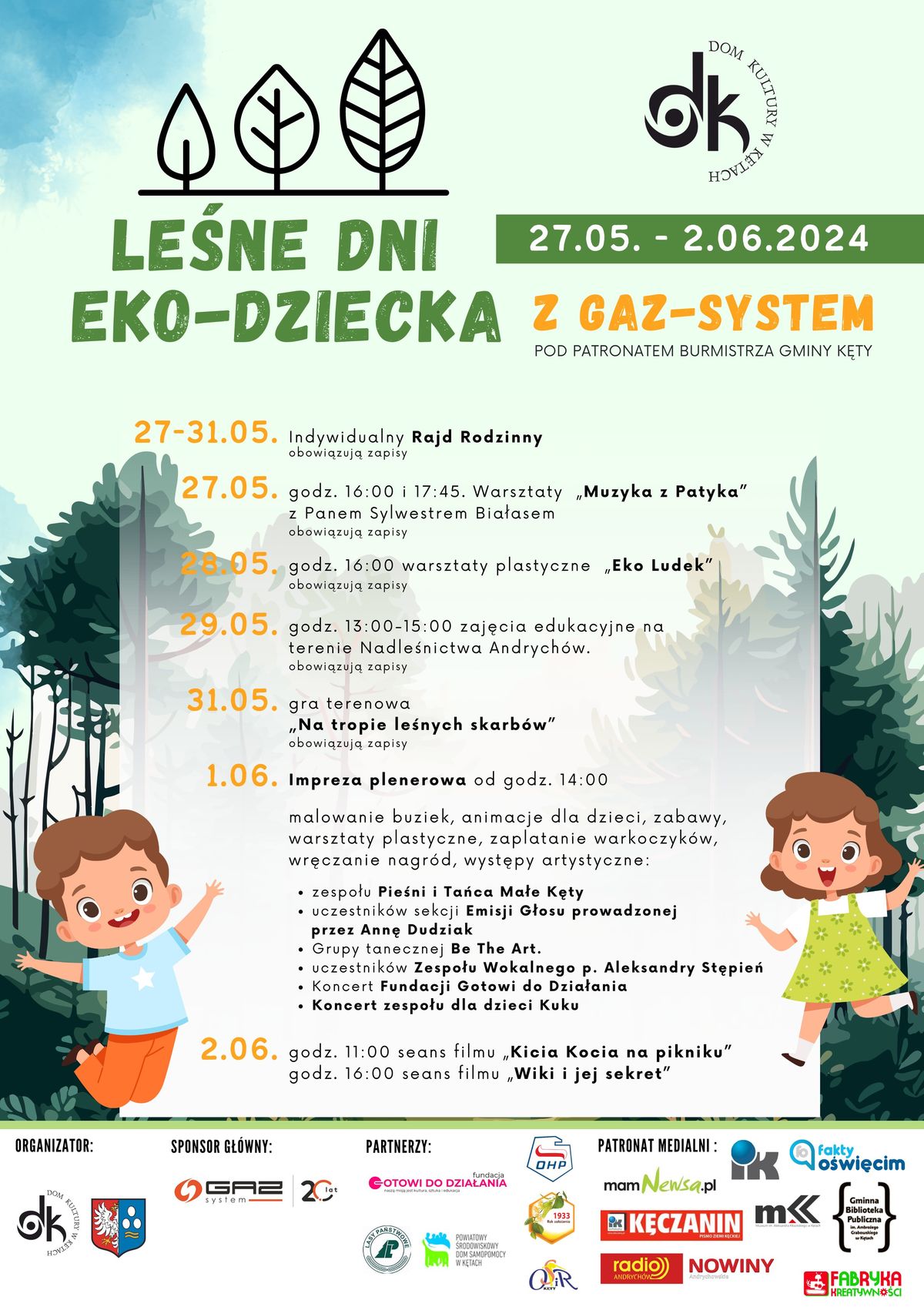 Dom Kultury w Kętach zaprasza na Leśne Dni EKO-Dziecka z GAZ-SYSTEM!