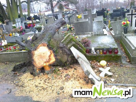 Huragan zdemolował pomniki na cmentarzu