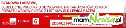 Kandydaci KKW SLD Lewica Razem do Rady Powiatu Wadowickiego