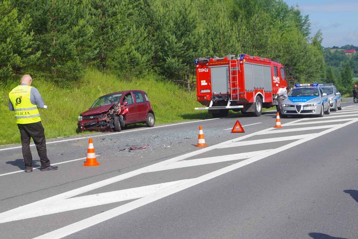 Wypadek na trasie Wadowice Sucha Beskidzka [FOTO